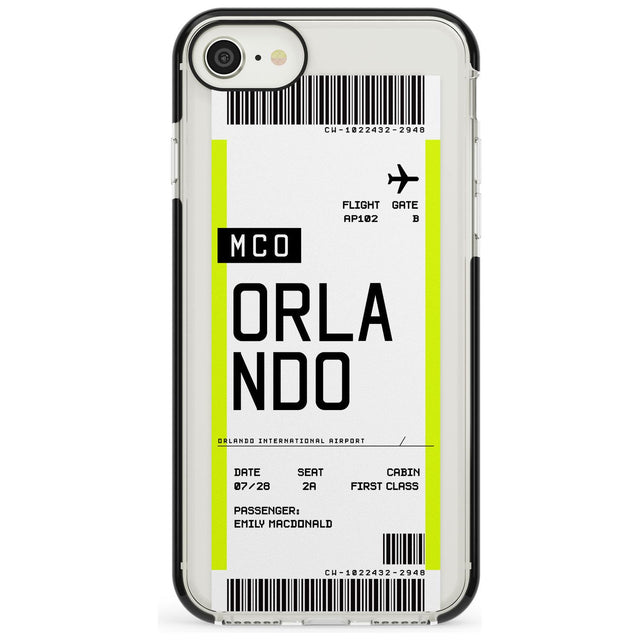 Orlando Boarding Pass iPhone Case  Black Impact Custom Phone Case - Case Warehouse