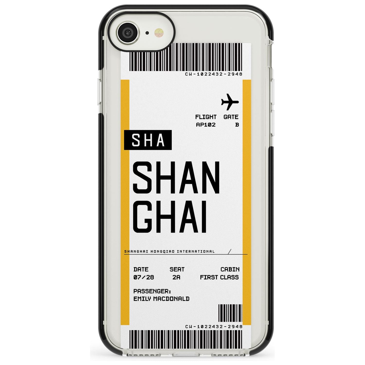Shangai Boarding Pass iPhone Case  Black Impact Custom Phone Case - Case Warehouse