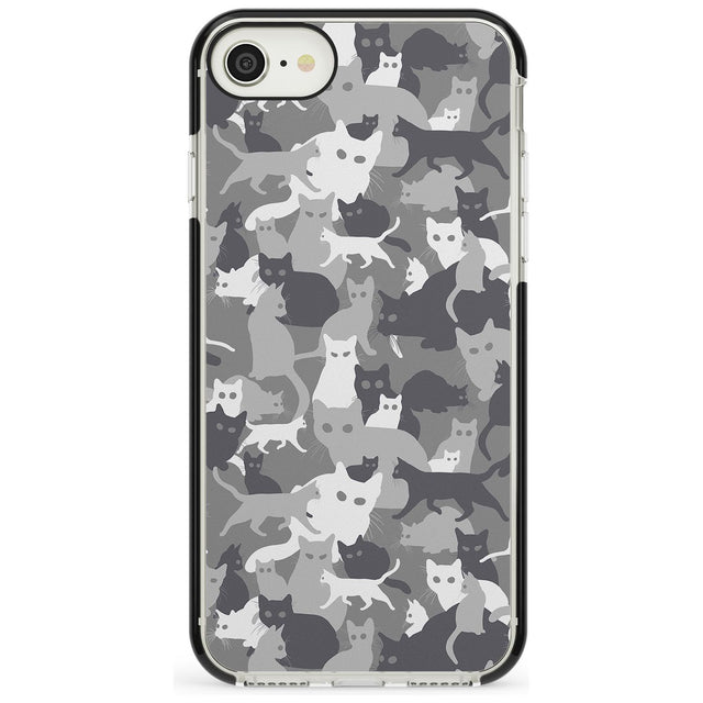 Dark Grey Cat Camouflage Pattern iPhone Case  Black Impact Phone Case - Case Warehouse