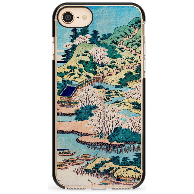 Coastal Community by Katsushika Hokusai  Pink Fade Impact Phone Case for iPhone SE 8 7 Plus