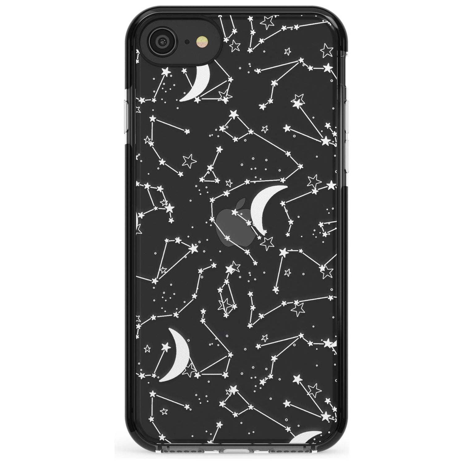 White Constellations on Clear Pink Fade Impact Phone Case for iPhone SE 8 7 Plus