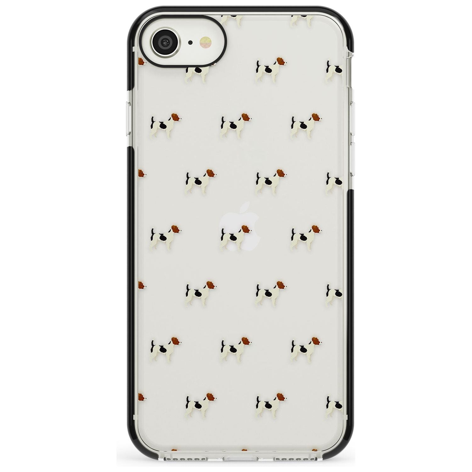 Jack Russell Terrier Dog Pattern Clear Black Impact Phone Case for iPhone SE 8 7 Plus