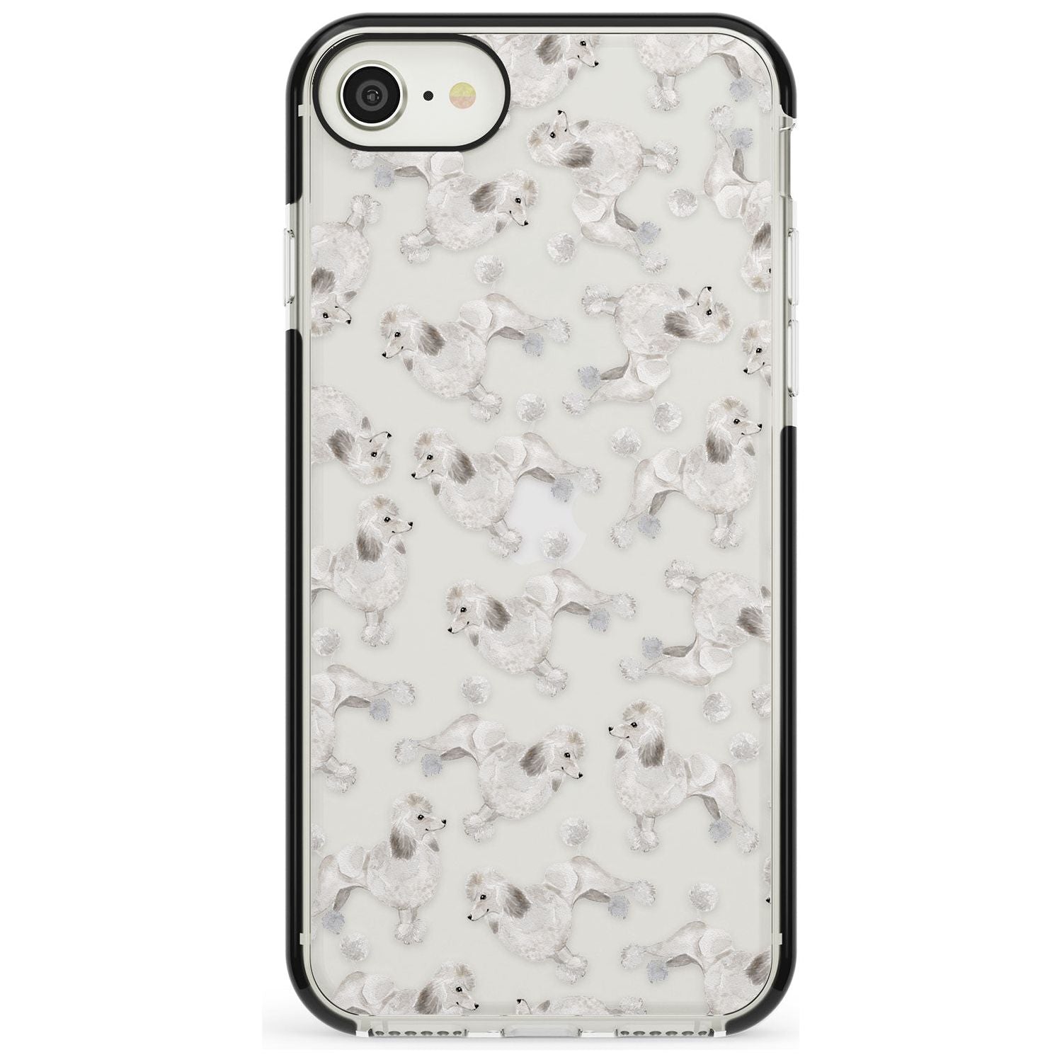 Poodle (White) Watercolour Dog Pattern Black Impact Phone Case for iPhone SE 8 7 Plus