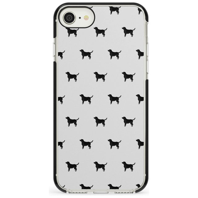 Black Labrador Dog Pattern Black Impact Phone Case for iPhone SE 8 7 Plus