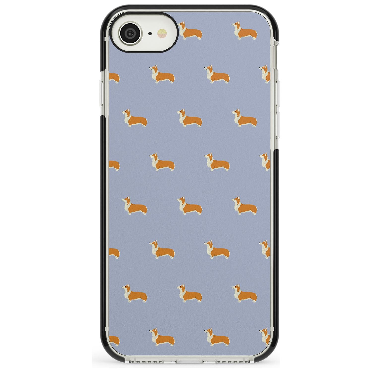 Pembroke Welsh Corgi Dog Pattern Black Impact Phone Case for iPhone SE 8 7 Plus