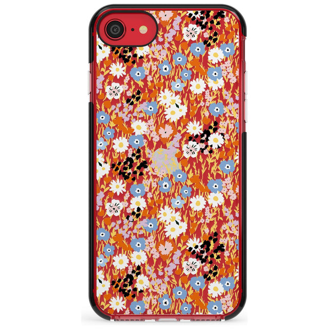 Busy Floral Mix: Transparent Pink Fade Impact Phone Case for iPhone SE 8 7 Plus