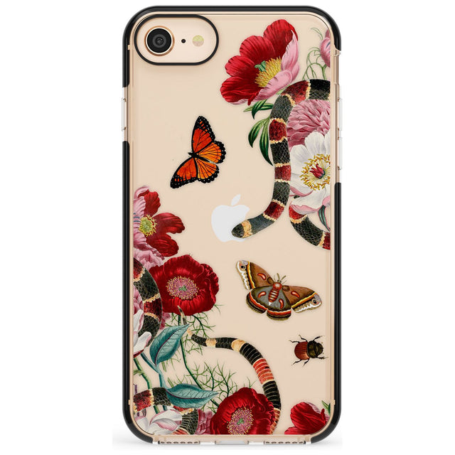 Botanical Snake  Pink Fade Impact Phone Case for iPhone SE 8 7 Plus