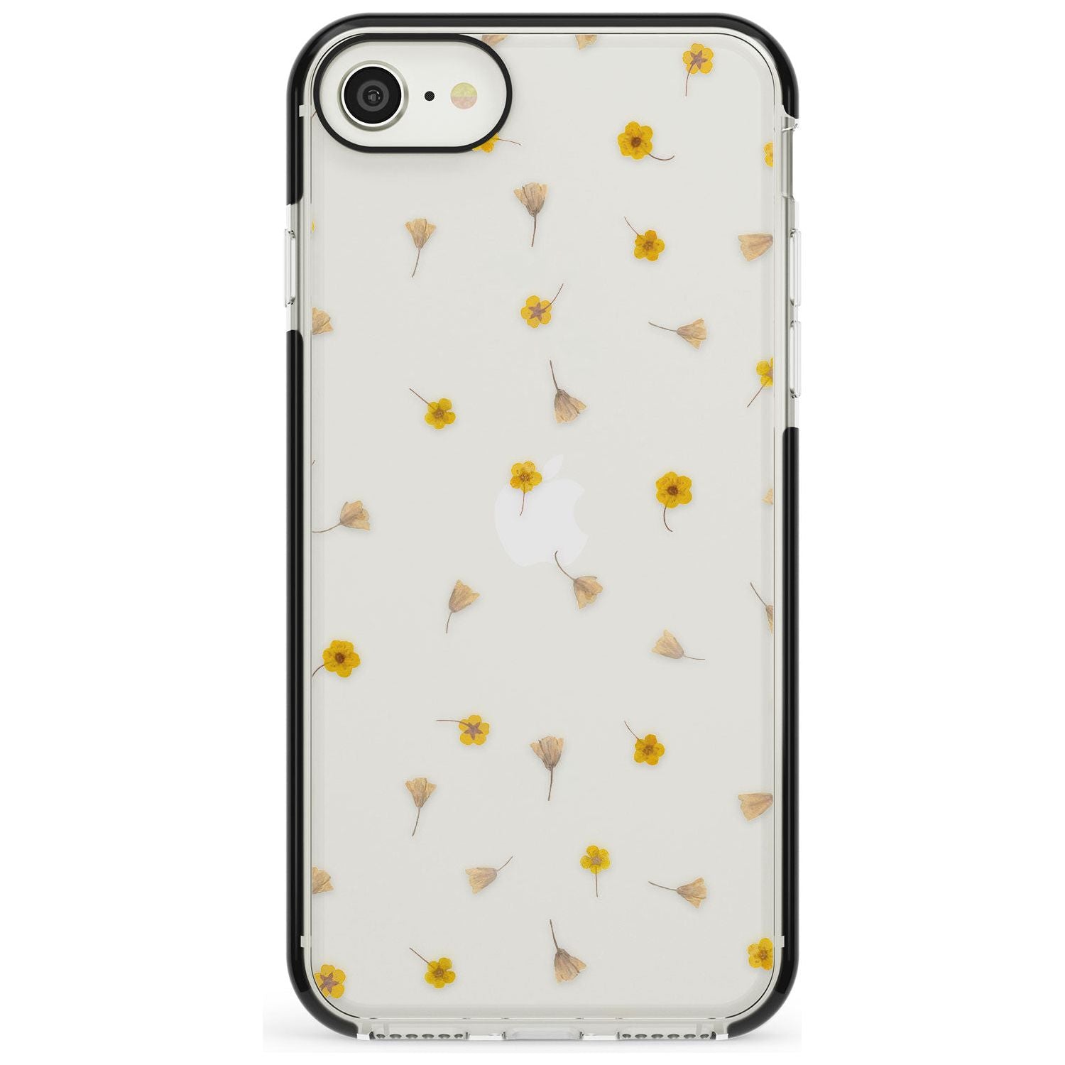 Small Flower Mix - Dried Flower-Inspired Design Black Impact Phone Case for iPhone SE 8 7 Plus
