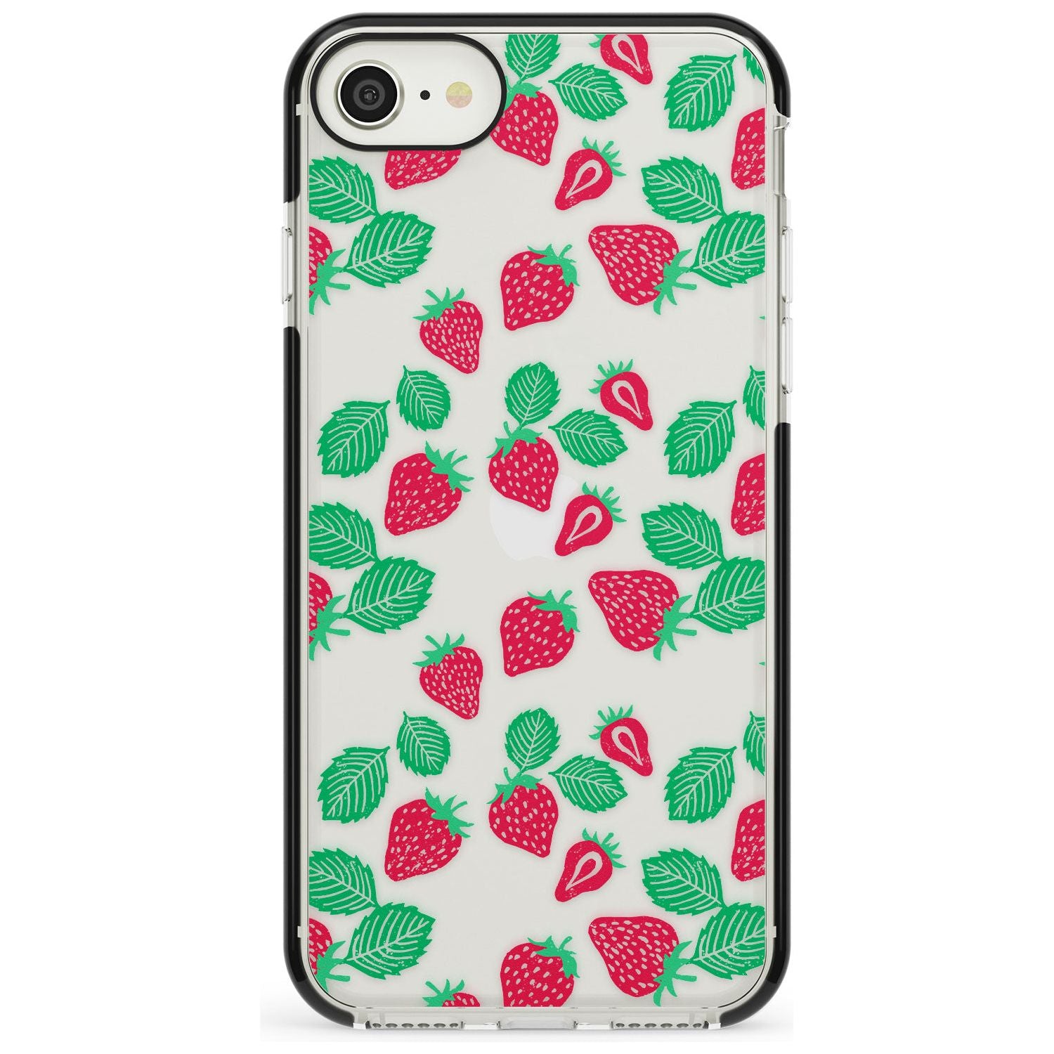 Strawberry Pattern iPhone Case  Black Impact Phone Case - Case Warehouse