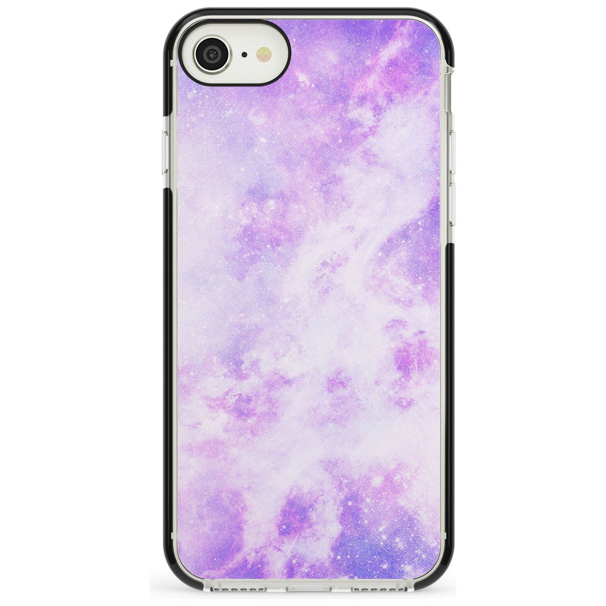 Purple Galaxy Pattern Design Black Impact Phone Case for iPhone SE 8 7 Plus