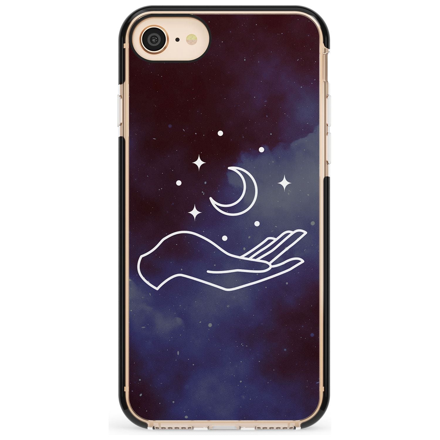 Floating Moon Above Hand Pink Fade Impact Phone Case for iPhone SE 8 7 Plus