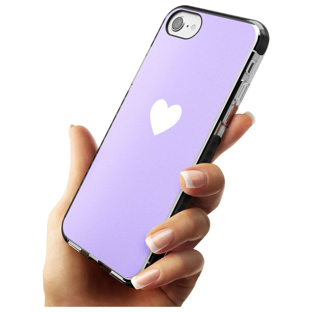 Single Heart White & Pale Purple Black Impact Phone Case for iPhone SE 8 7 Plus