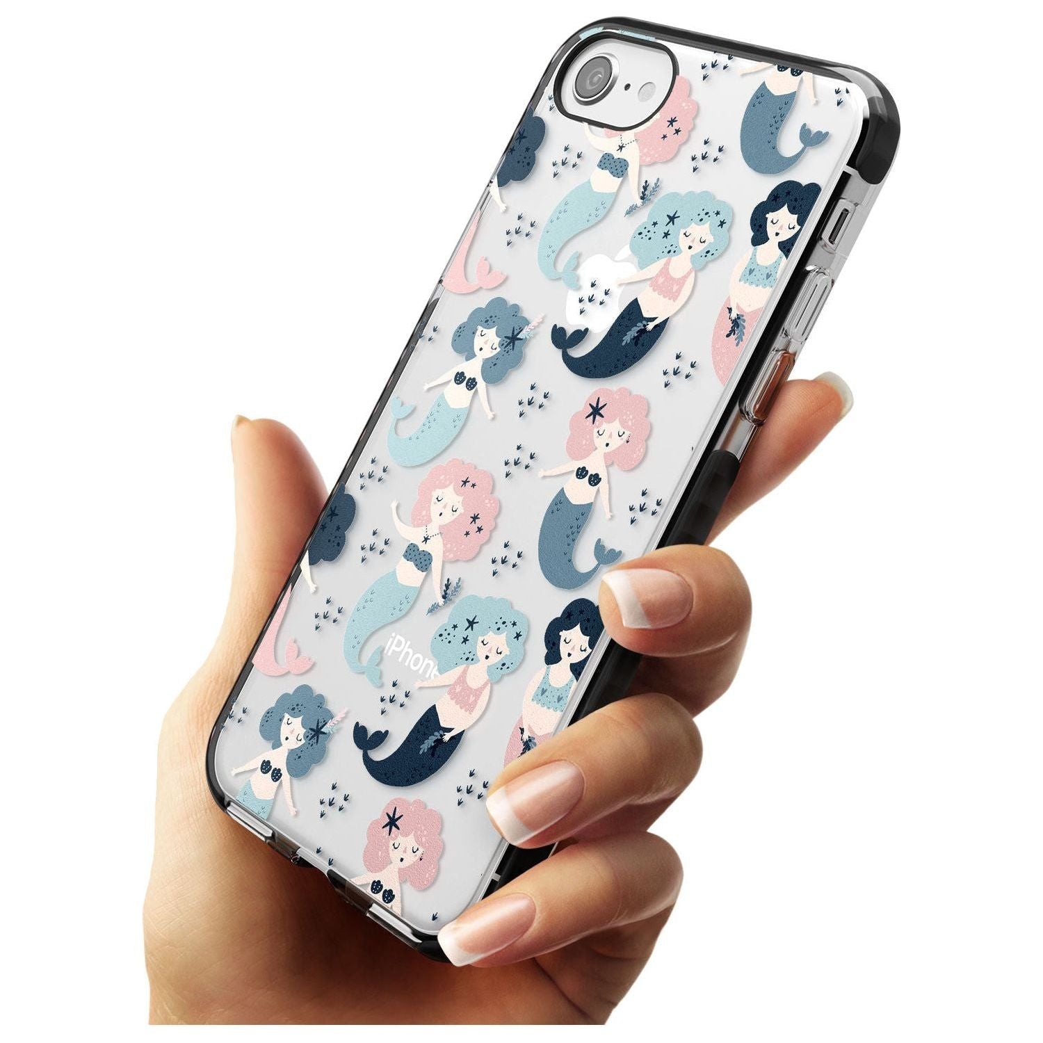 Mermaid Vibes Black Impact Phone Case for iPhone SE 8 7 Plus