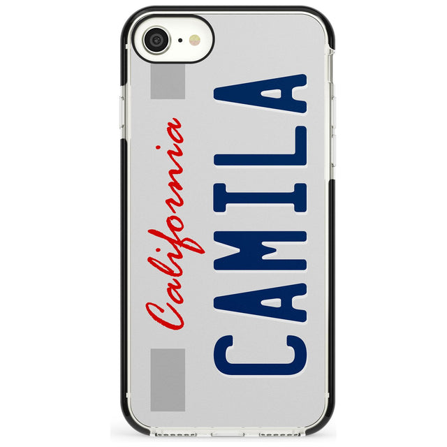 California License Plate Pink Fade Impact Phone Case for iPhone SE 8 7 Plus