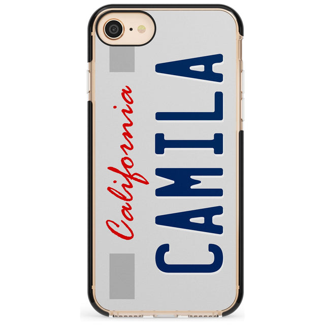 California License Plate Pink Fade Impact Phone Case for iPhone SE 8 7 Plus