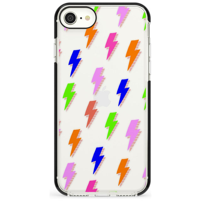 Rainbow Pop Lightning Pink Fade Impact Phone Case for iPhone SE 8 7 Plus