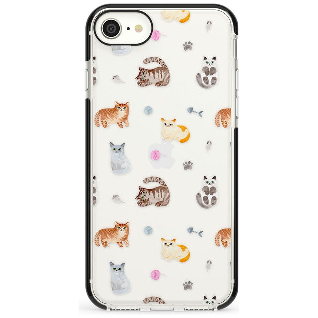 Cats with Toys - Clear Pink Fade Impact Phone Case for iPhone SE 8 7 Plus