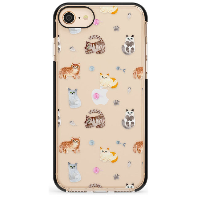 Cats with Toys - Clear Pink Fade Impact Phone Case for iPhone SE 8 7 Plus