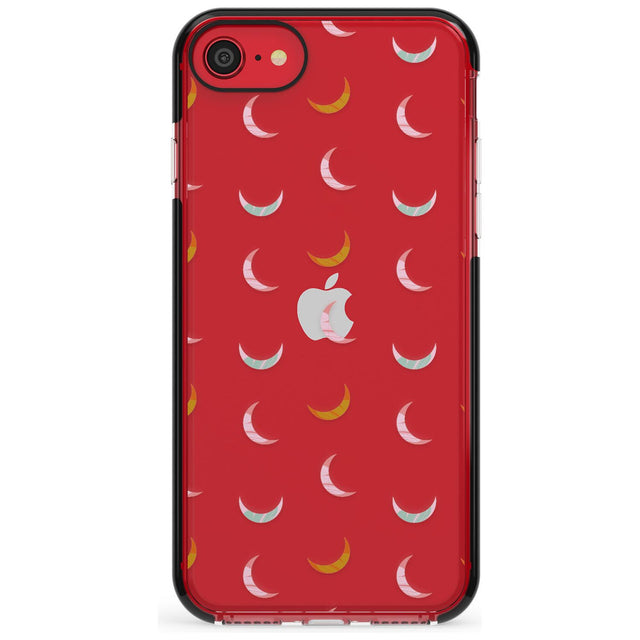 Colourful Crescent Moons Pink Fade Impact Phone Case for iPhone SE 8 7 Plus
