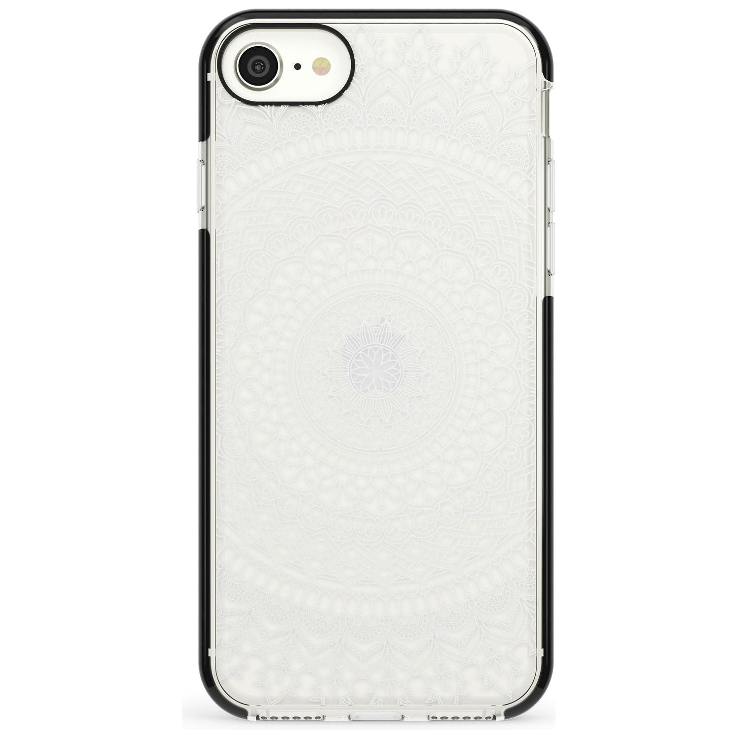 Large White Mandala Transparent Design Pink Fade Impact Phone Case for iPhone SE 8 7 Plus