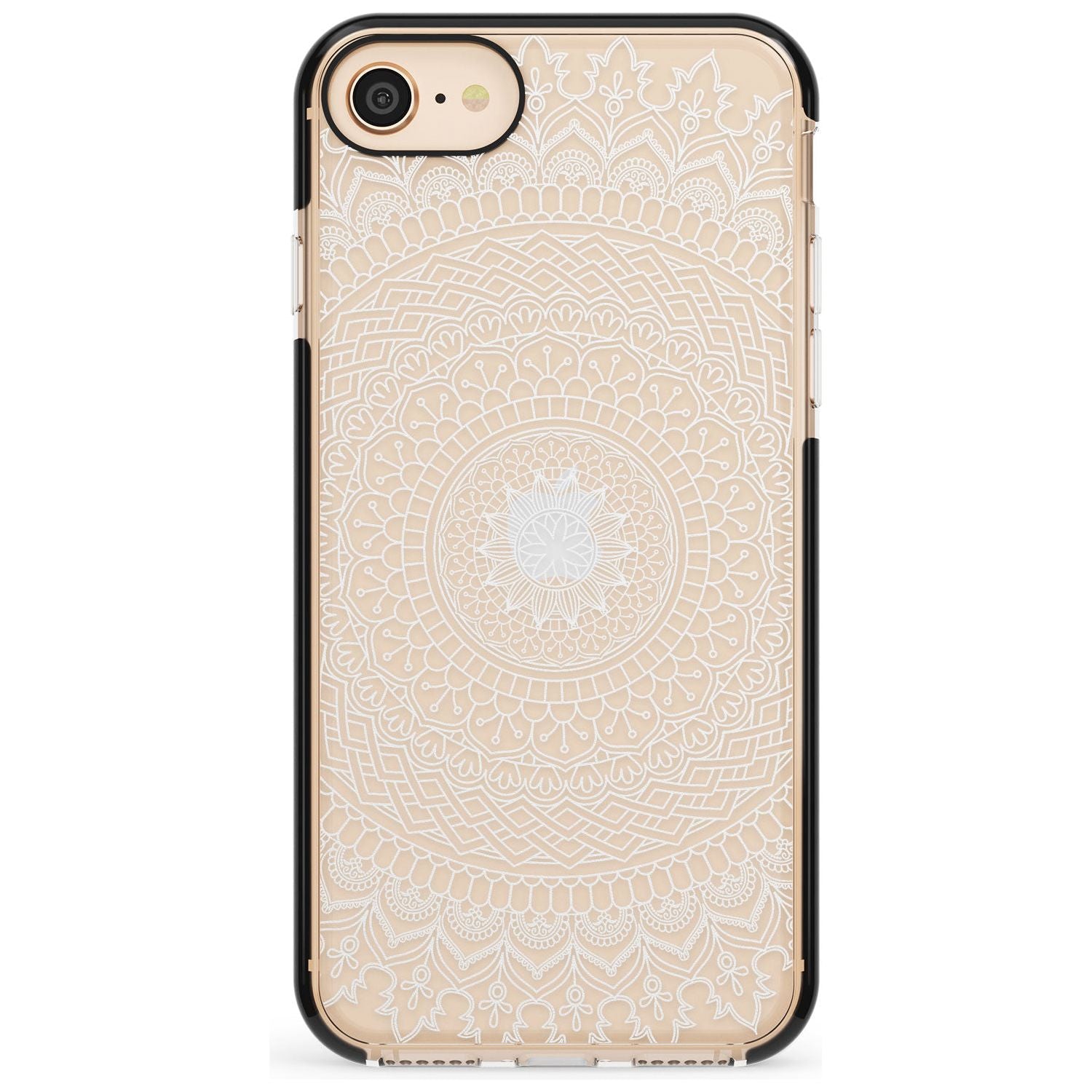 Large White Mandala Transparent Design Pink Fade Impact Phone Case for iPhone SE 8 7 Plus