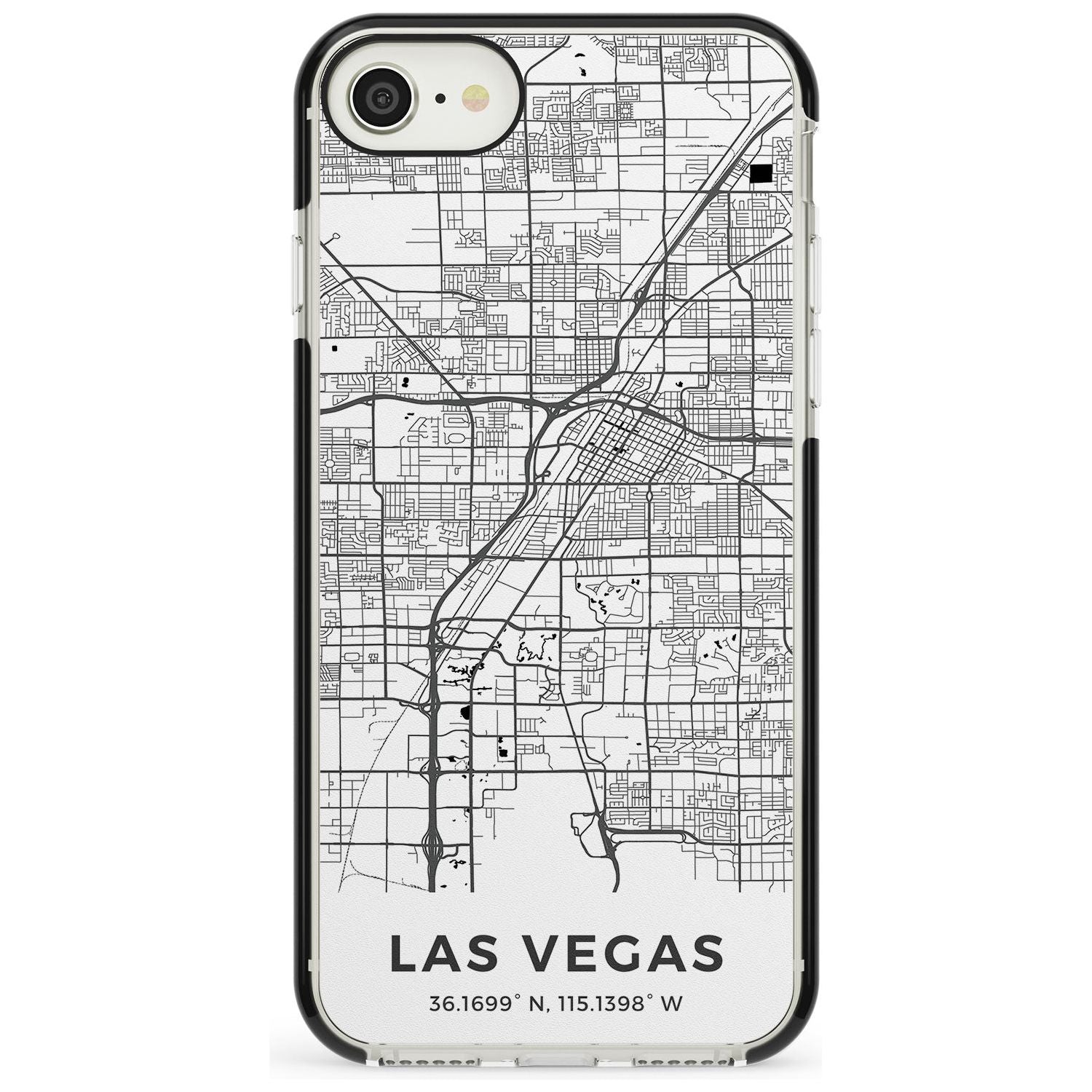 Map of Las Vegas, Nevada Black Impact Phone Case for iPhone SE 8 7 Plus
