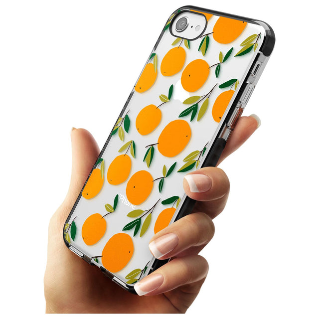 Oranges Pattern Black Impact Phone Case for iPhone SE 8 7 Plus
