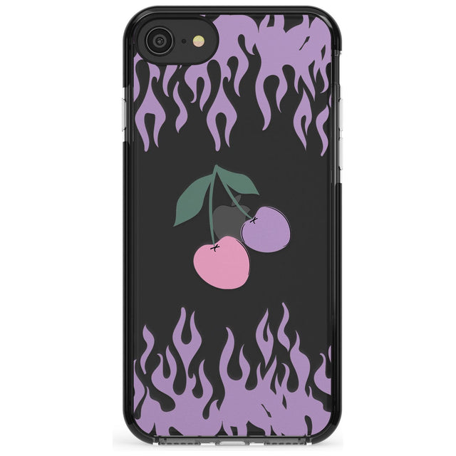 Cherries n' Flames Black Impact Phone Case for iPhone SE 8 7 Plus
