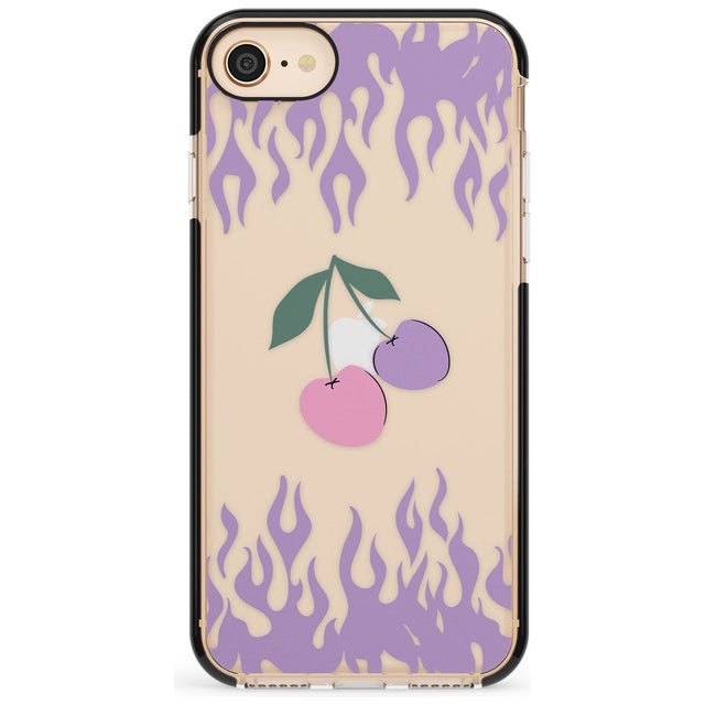 Cherries n' Flames Black Impact Phone Case for iPhone SE 8 7 Plus