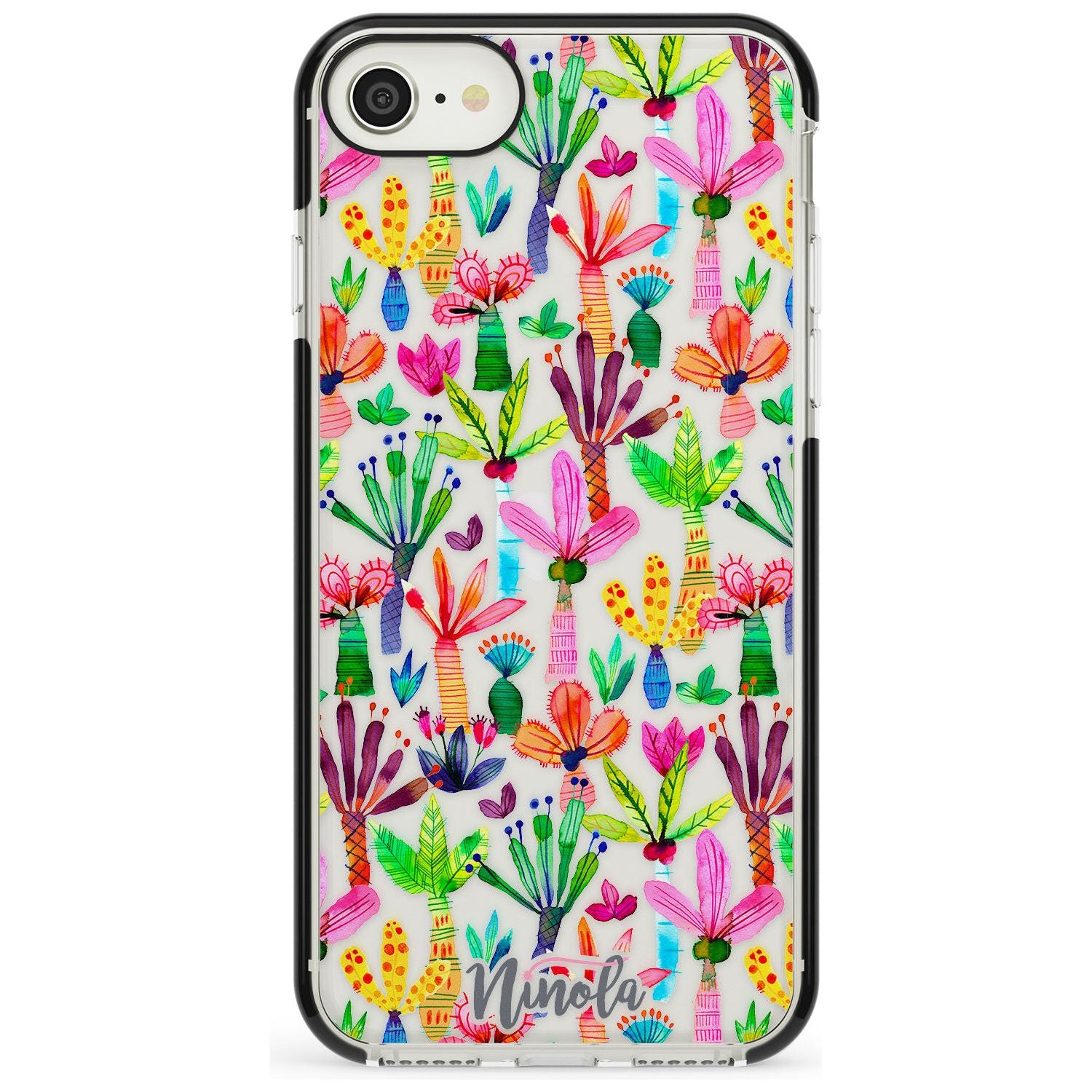 Palms Garden Black Impact Phone Case for iPhone SE 8 7 Plus