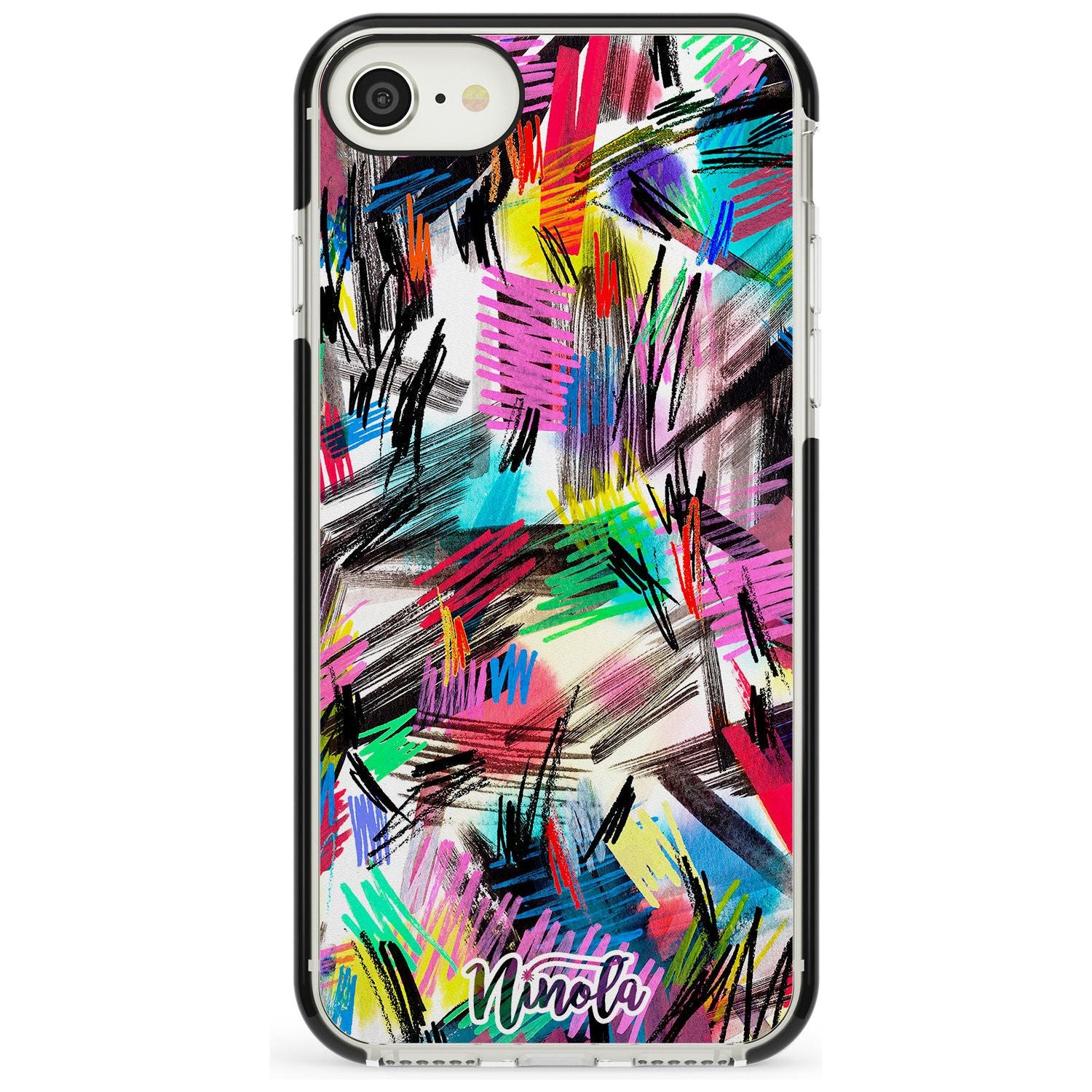 Wild Strokes Black Impact Phone Case for iPhone SE 8 7 Plus