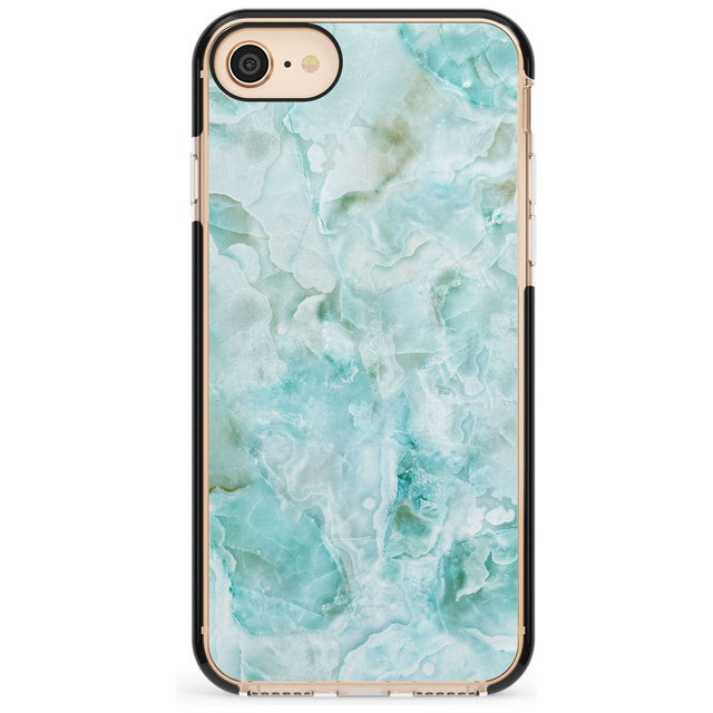 Turquoise Aqua Onyx Marble Pink Fade Impact Phone Case for iPhone SE 8 7 Plus