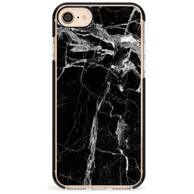 Black Onyx Marble Texture Pink Fade Impact Phone Case for iPhone SE 8 7 Plus