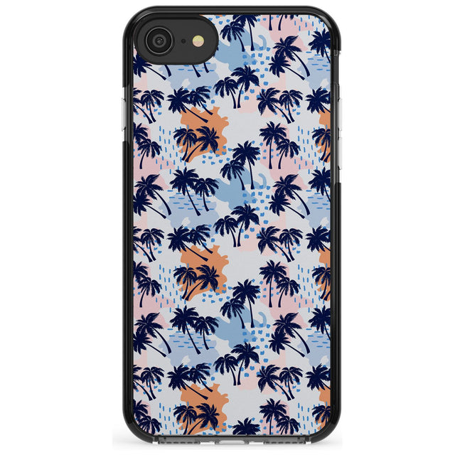 Summer Palm Trees Pink Fade Impact Phone Case for iPhone SE 8 7 Plus