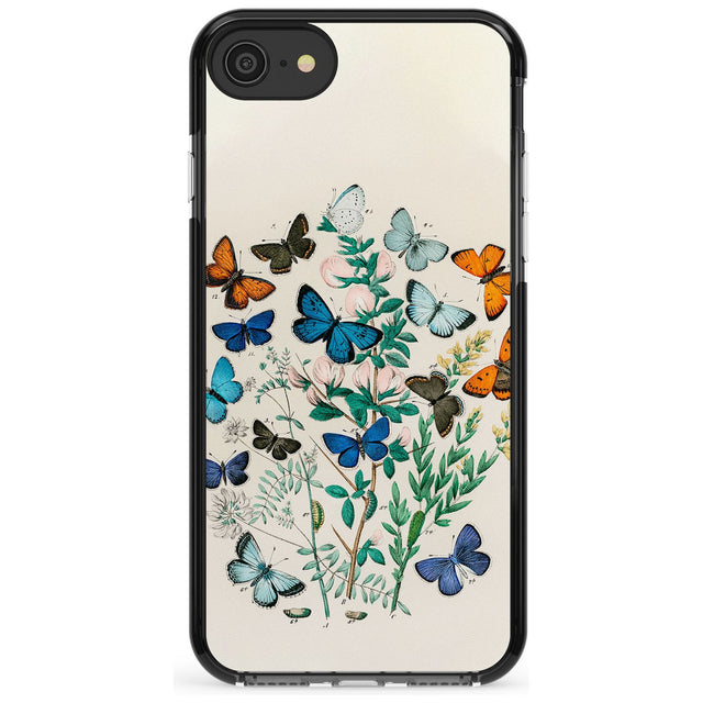 European Butterflies Black Impact Phone Case for iPhone SE 8 7 Plus
