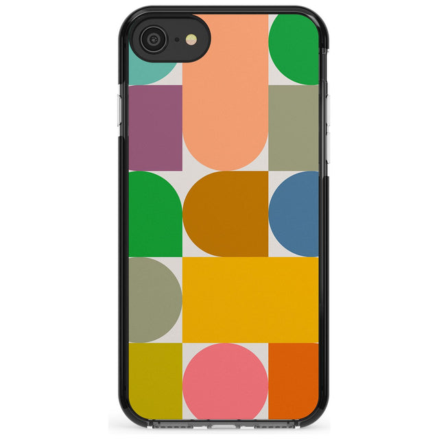 Abstract Retro Shapes: Rainbow Mix Pink Fade Impact Phone Case for iPhone SE 8 7 Plus