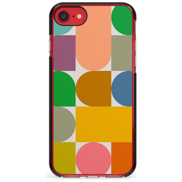 Abstract Retro Shapes: Rainbow Mix Pink Fade Impact Phone Case for iPhone SE 8 7 Plus