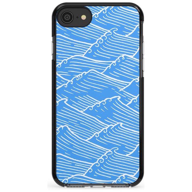 Waves Pattern Black Impact Phone Case for iPhone SE 8 7 Plus