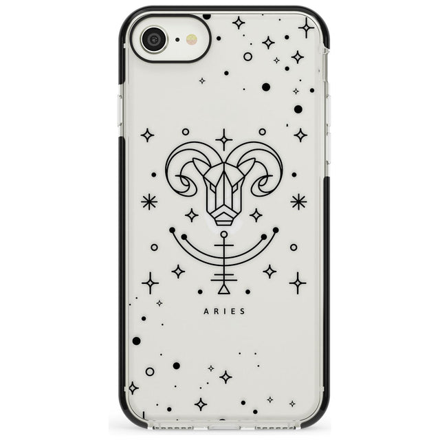 Aries Emblem - Transparent Design Black Impact Phone Case for iPhone SE 8 7 Plus