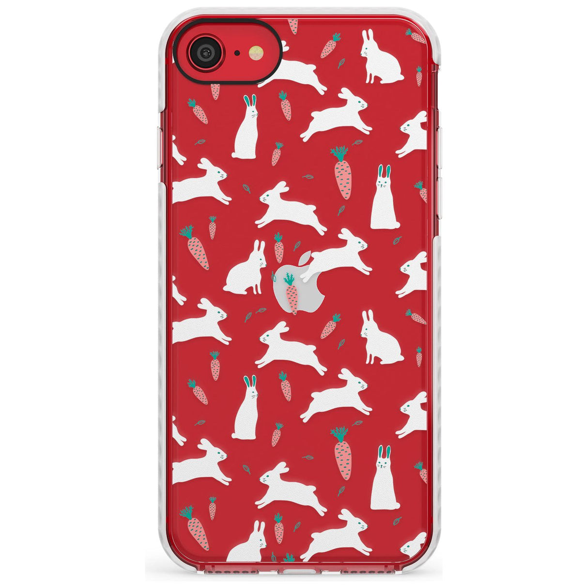 White Bunnies and Carrots Impact Phone Case for iPhone SE 8 7 Plus