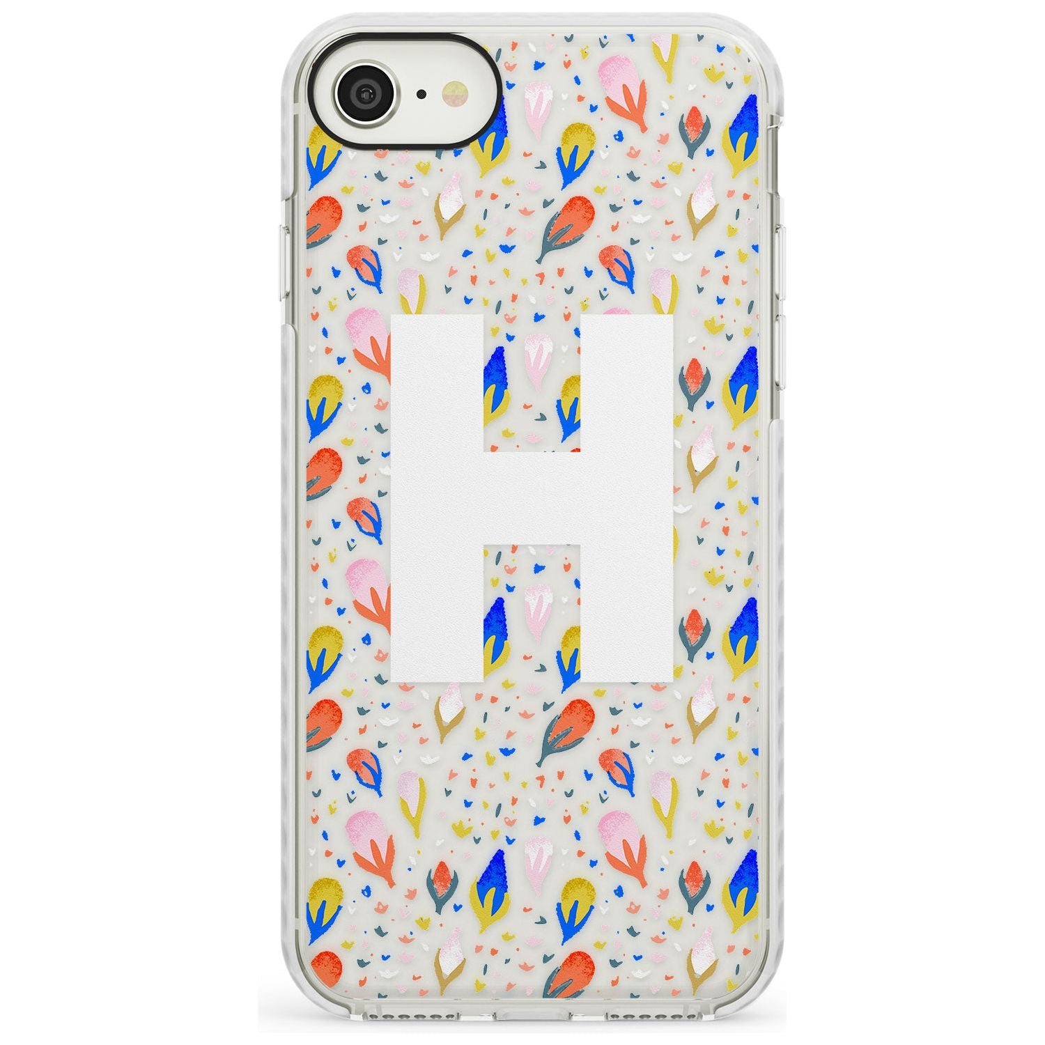White Monogram Floral iPhone Case  Impact Case Custom Phone Case - Case Warehouse