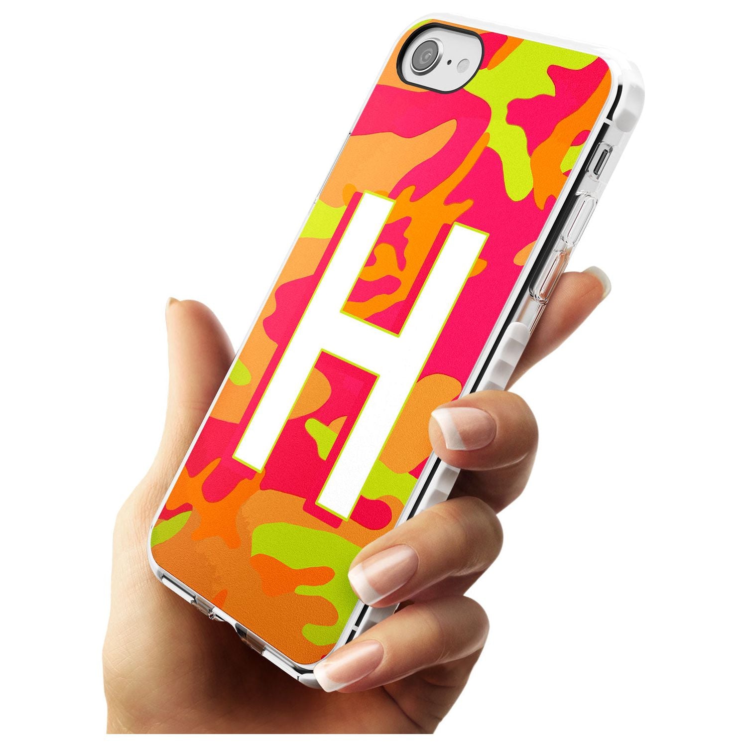 Bright Neon Camo Solid Monogram iPhone Case   Custom Phone Case - Case Warehouse