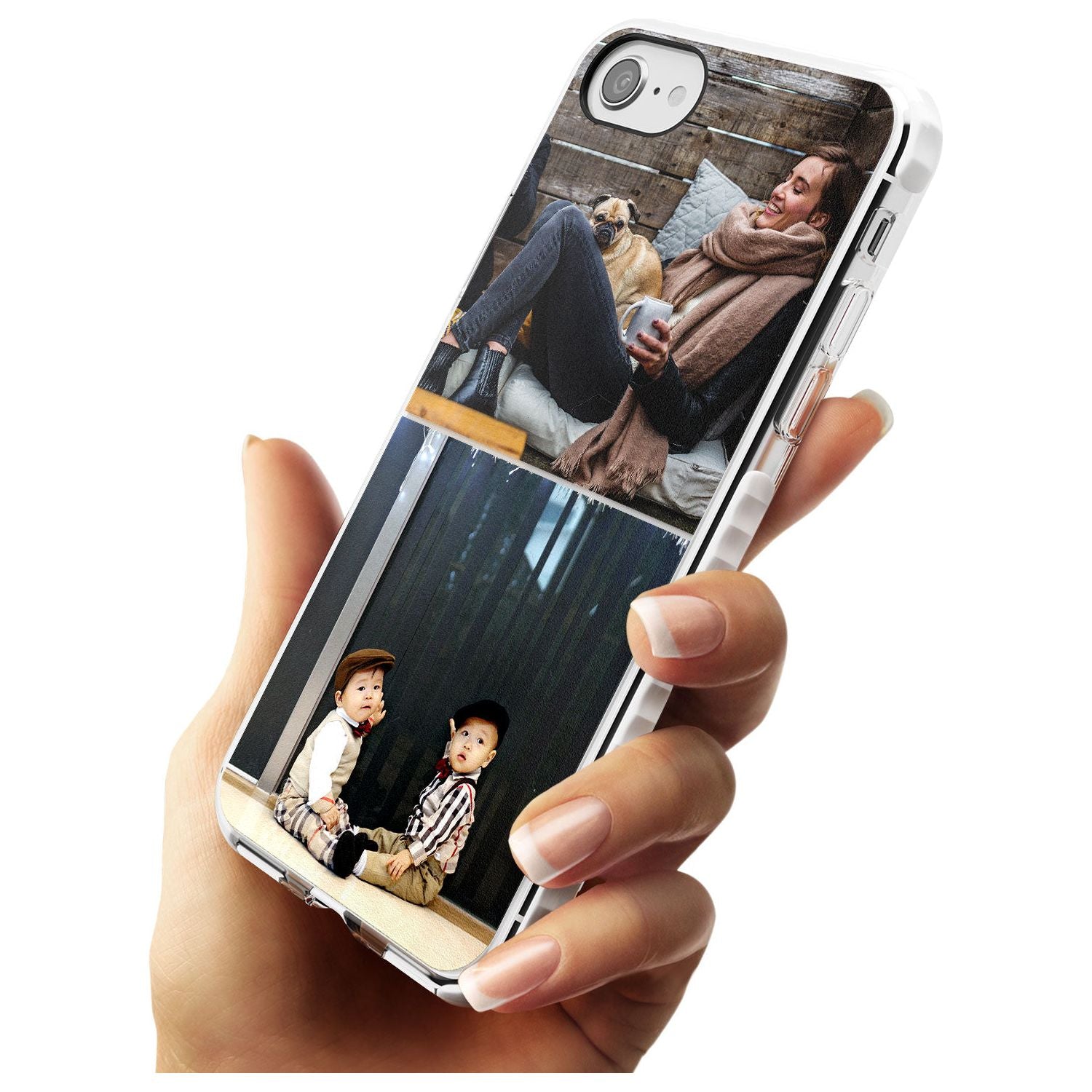 2 Photo Grid  Slim TPU Phone Case for iPhone SE 8 7 Plus
