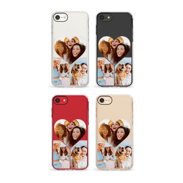 Personalised Heart Photo Grid Phone Case for iPhone SE