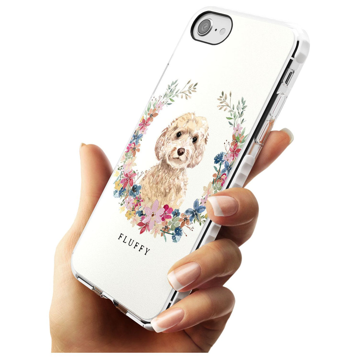 Champagne Cockapoo - Watercolour Dog Portrait Impact Phone Case for iPhone SE 8 7 Plus