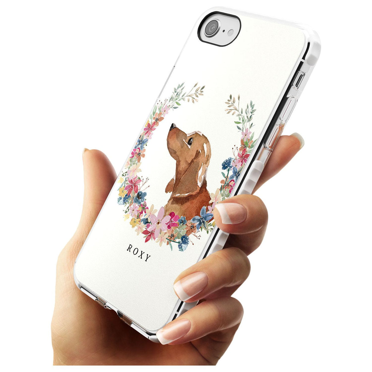 Tan Dachshund - Watercolour Dog Portrait Impact Phone Case for iPhone SE 8 7 Plus