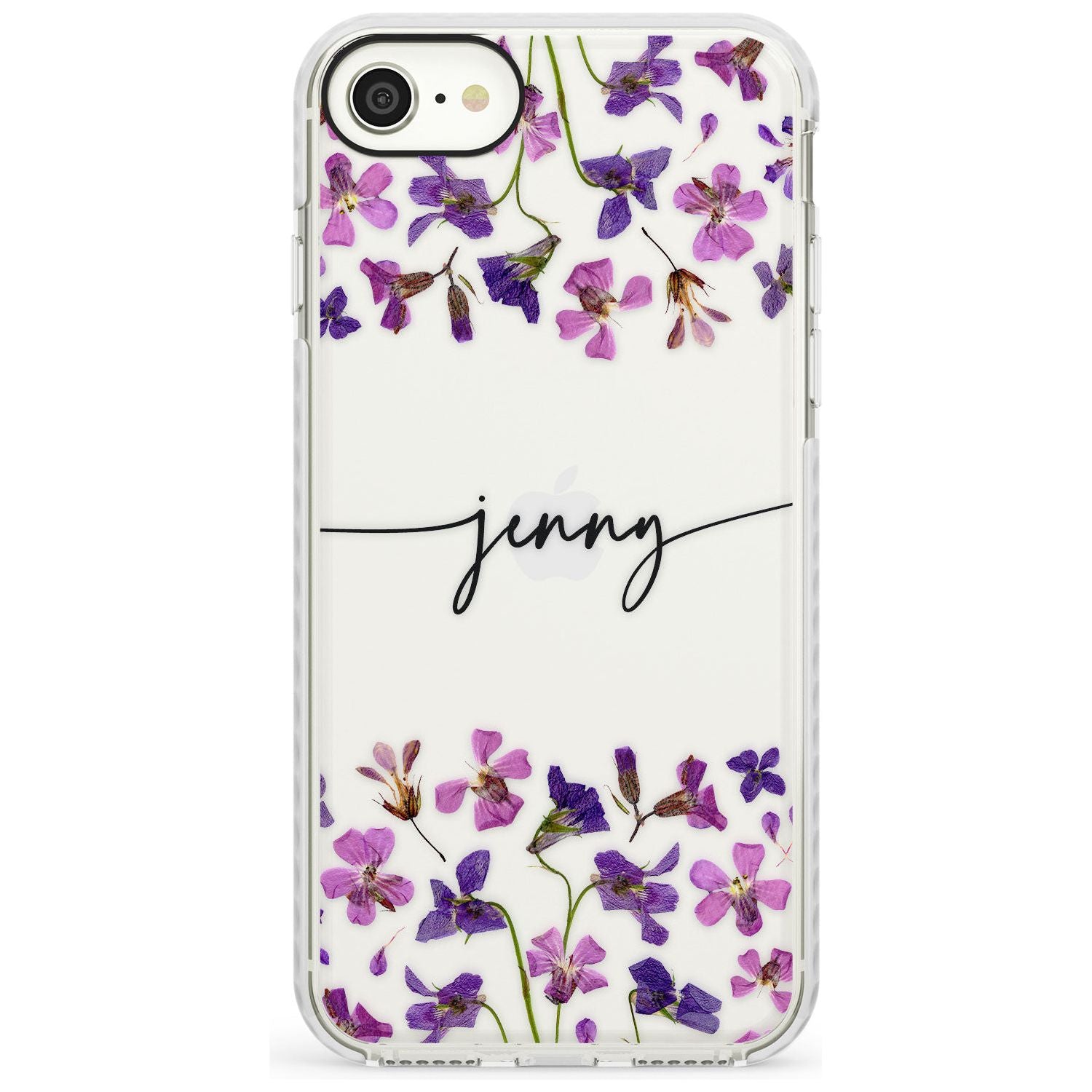 Custom Violet Flowers Slim TPU Phone Case for iPhone SE 8 7 Plus