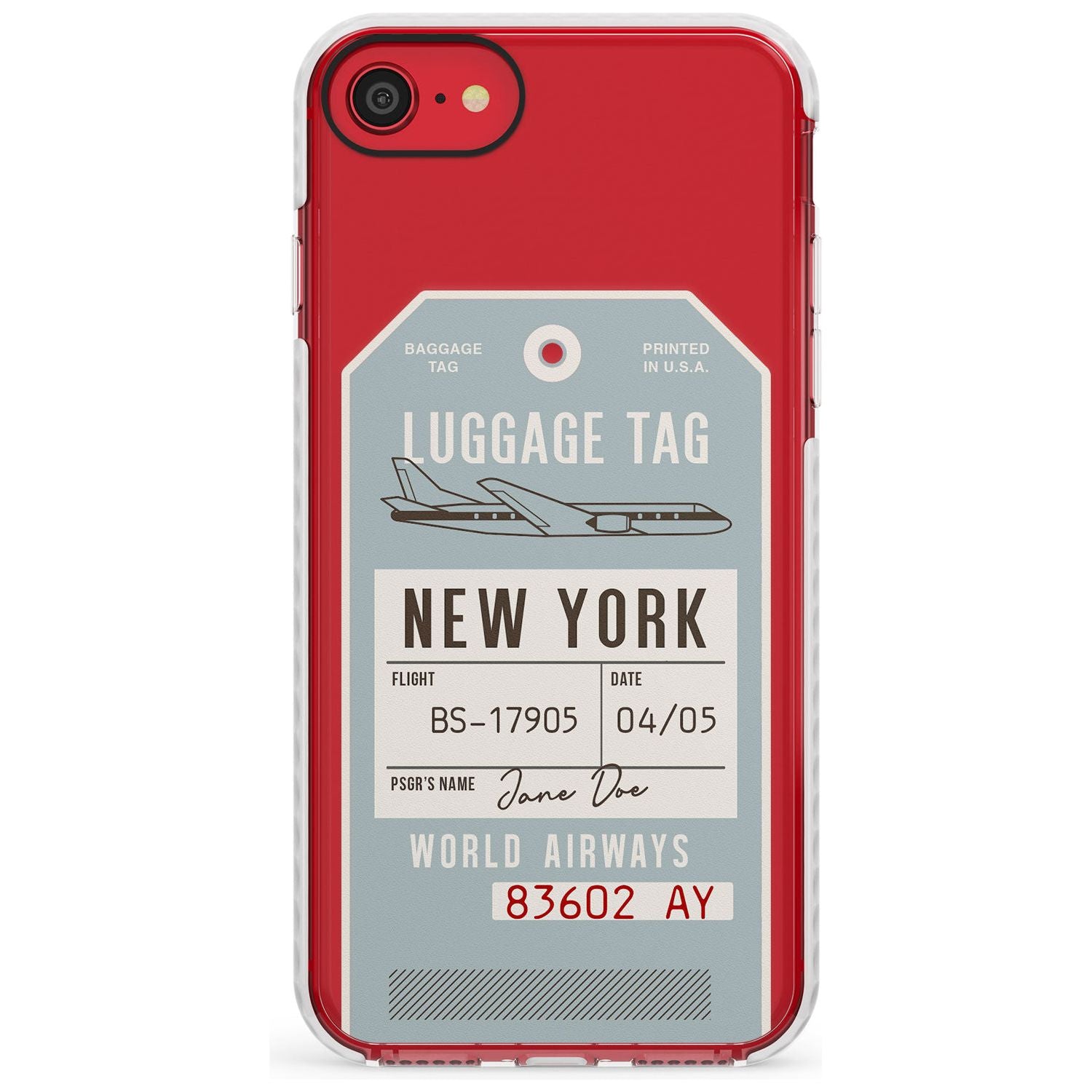 Custom Vintage USA Luggage Tag Slim TPU Phone Case for iPhone SE 8 7 Plus