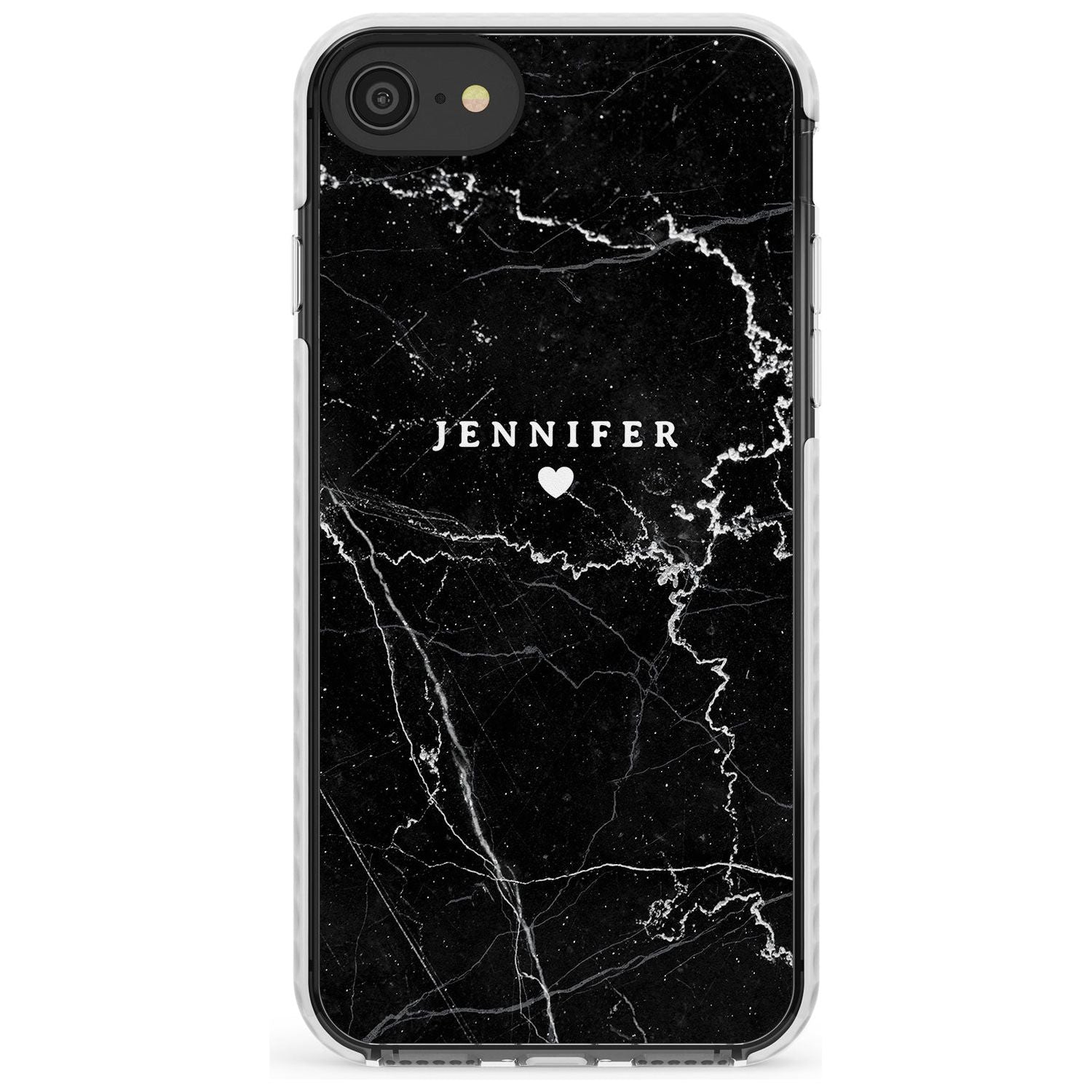 Personalised Black Marble Slim TPU Phone Case for iPhone SE 8 7 Plus