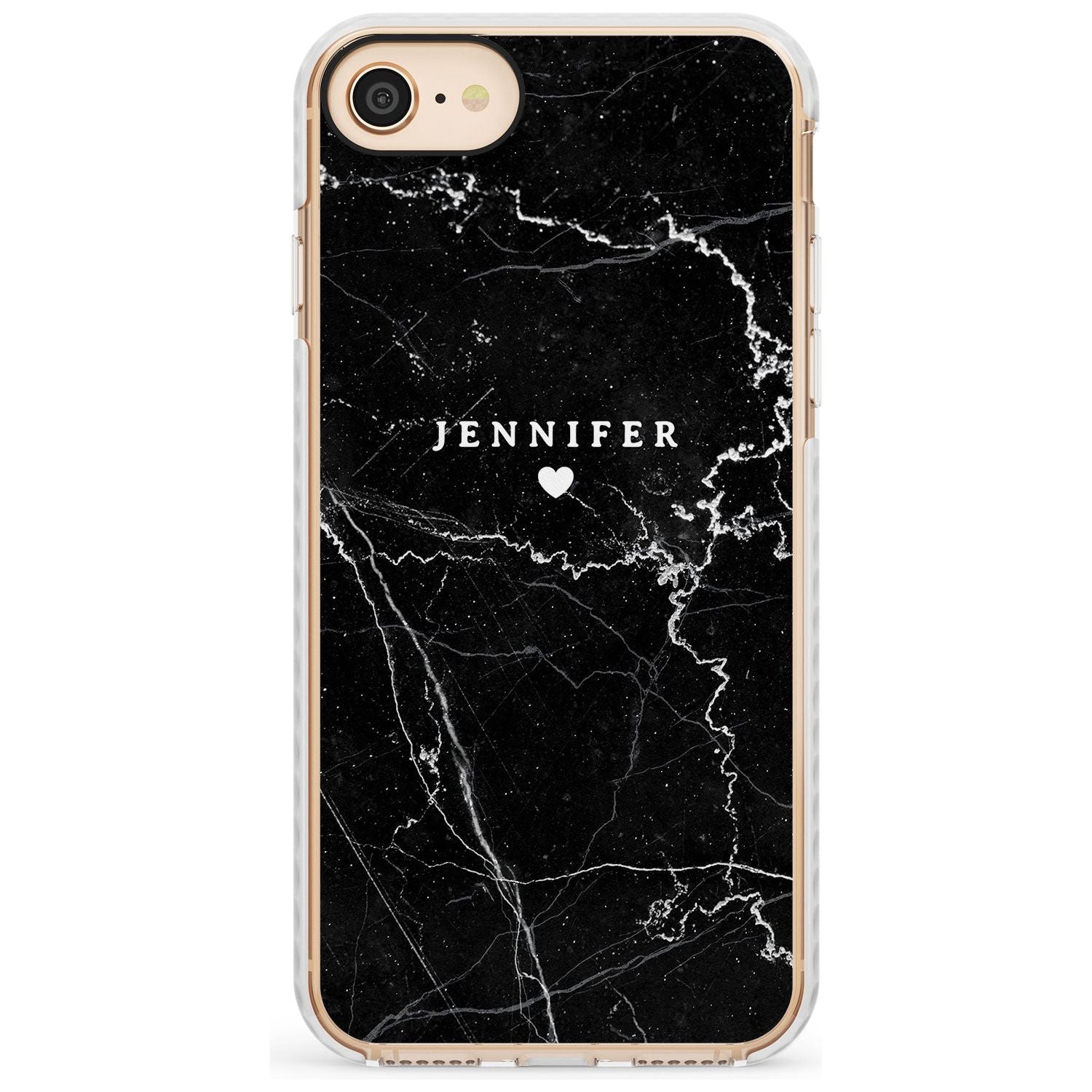 Personalised Black Marble Slim TPU Phone Case for iPhone SE 8 7 Plus